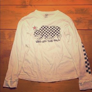 White/checkers vans shirt